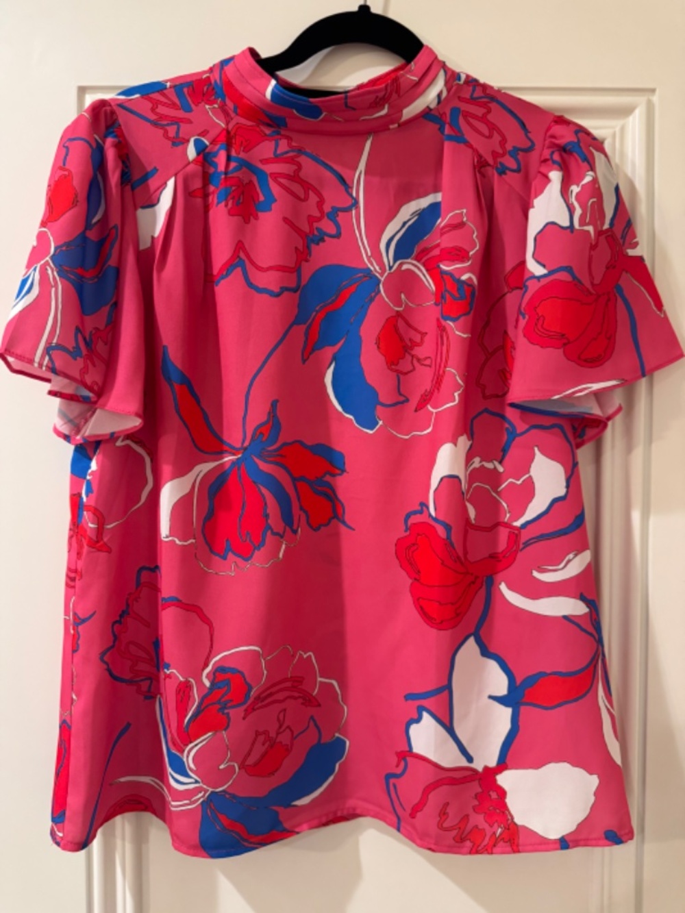 LIKE NEW- Worn once! Sugarlips Pink/Blue/White Blouse, Large